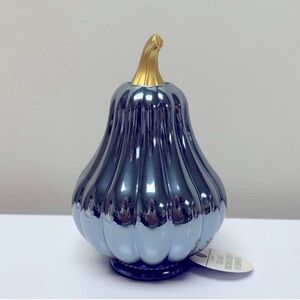 3 for $15 SALE Target Bullseye Green Iridescent Glass Pumpkin w/ Gold Stem